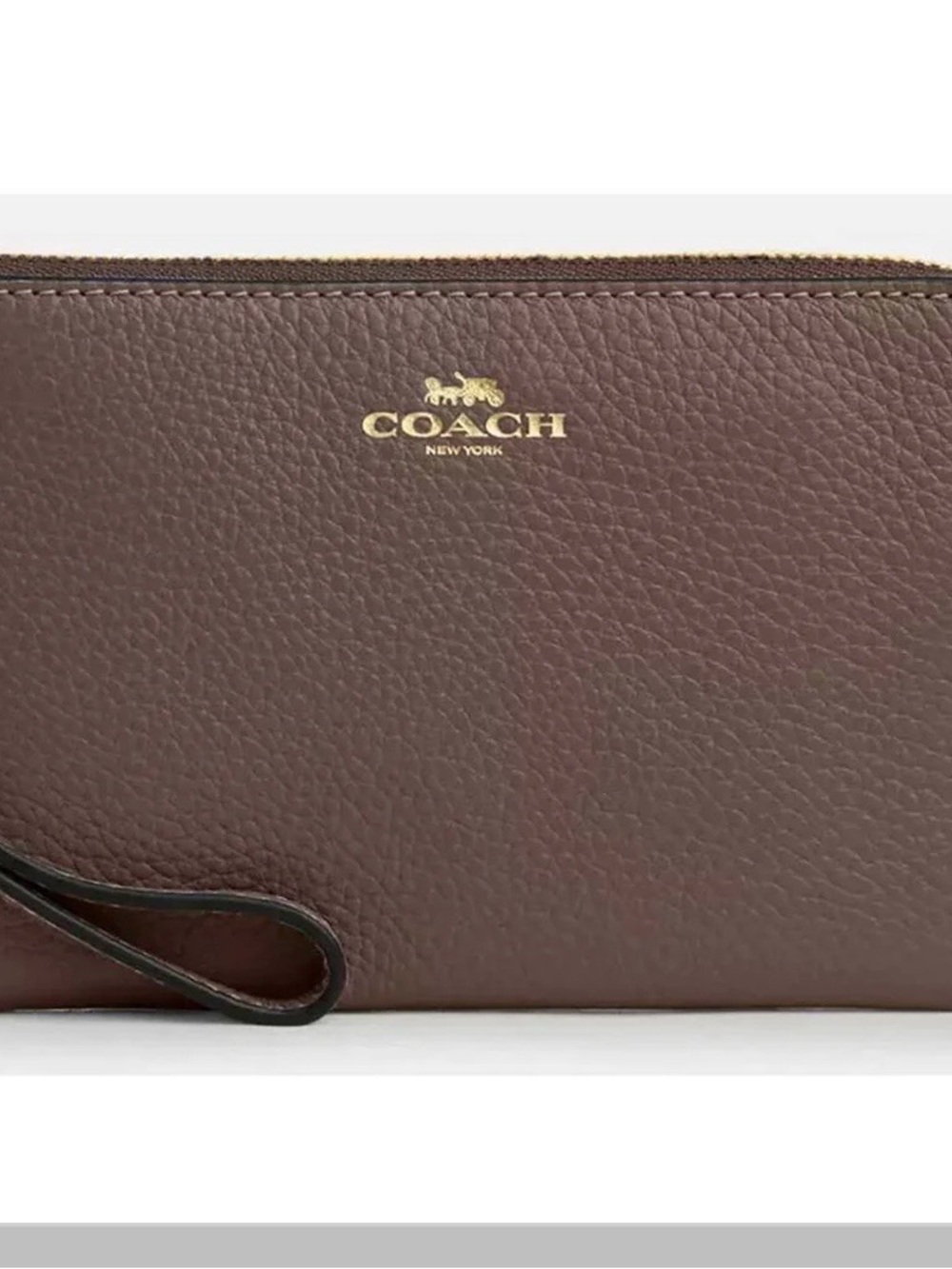 Coach Pebbled Leather Wristlet